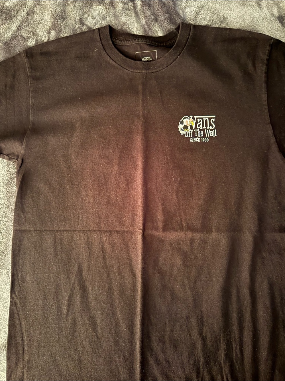 Vans Black Short Sleeve Tee with Small Chest Graphic
